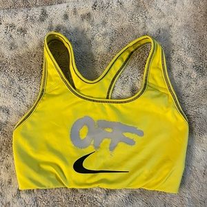 Nike off-white woman yellow sports bra NWOT